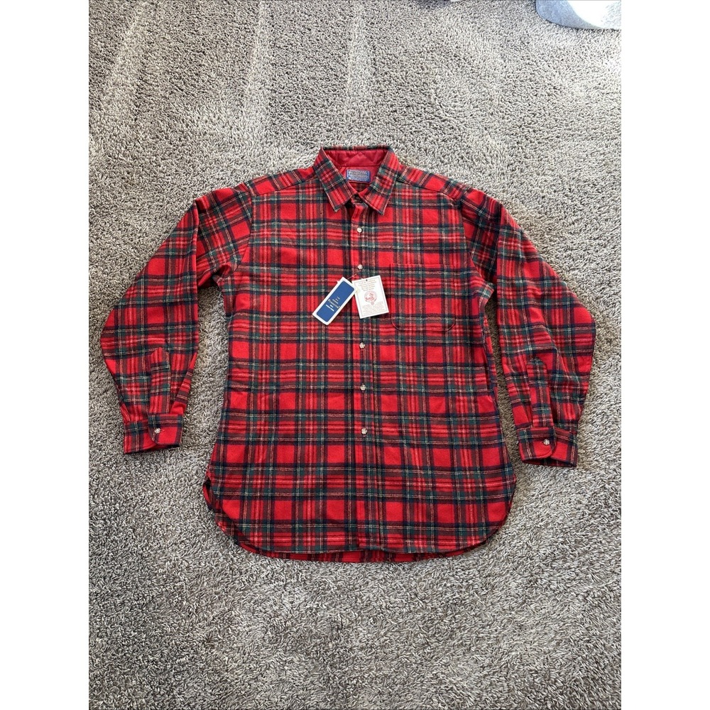 Vintage NWT Pendleton Flannel Shirt Mens Large Wool Plaid Prince Charles Tartan‎